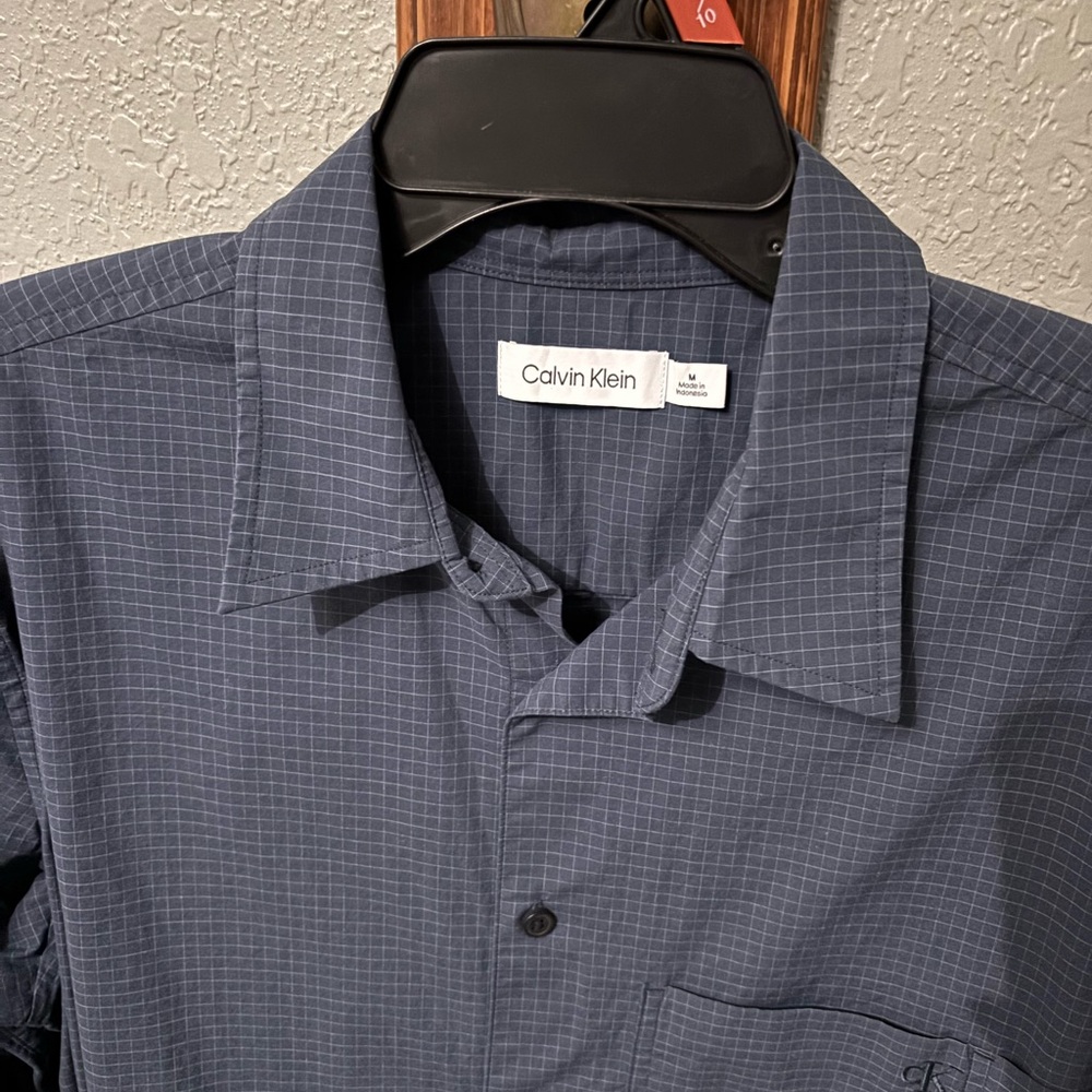 Calvin Klein Men's Navy Checkered Shirt